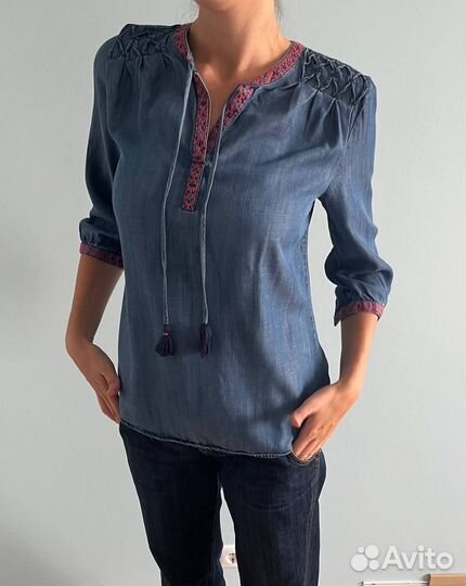 Джинсовая блузка рубашка Marks & Spencer