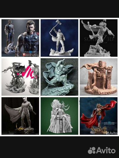 Много фигурок Марвел (Marvel)