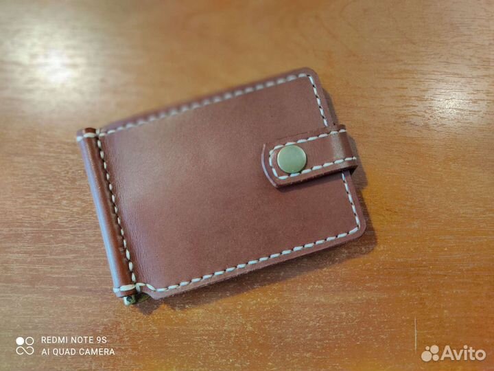 Зажим для купюр из натуральной кожи