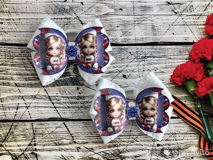 Бантики ручной работы Триколор