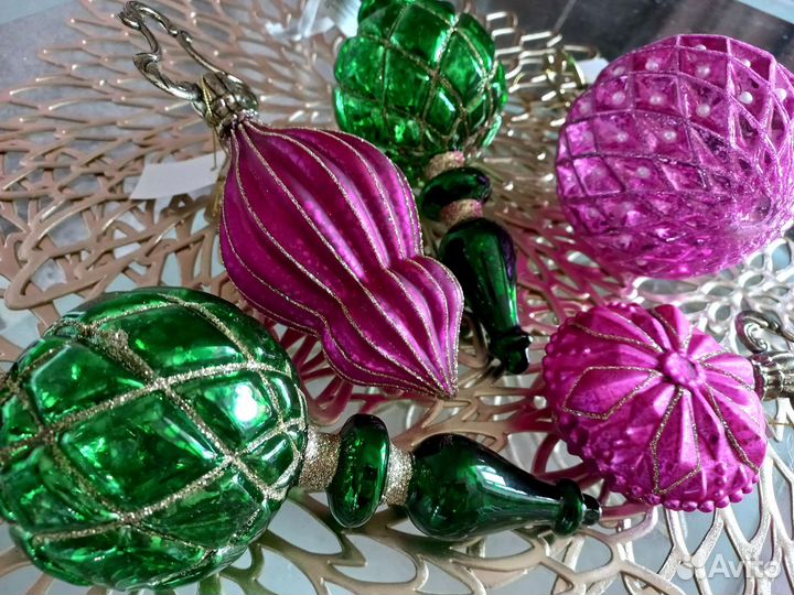 Набор елочных игрушек стекло