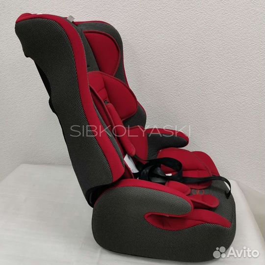 Автокресло teddy bear 9-36 кг. серо-красное