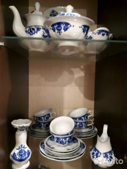 Сервиз чайный Гжель на 6 персон. 26 предметов. В о