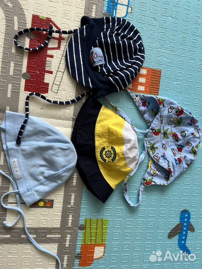 Панама,чепчики для малышей 0-6 месяцев