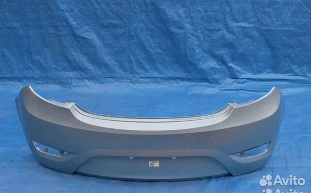 Бампер задний белый на Hyundai Solaris 2013