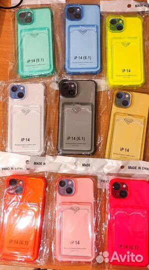 Чехол на iPhone 14 айфон 14 с картой прозрачный