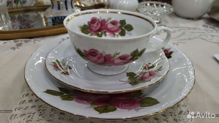 Чайная тройка. Фарфор. Западная Европа