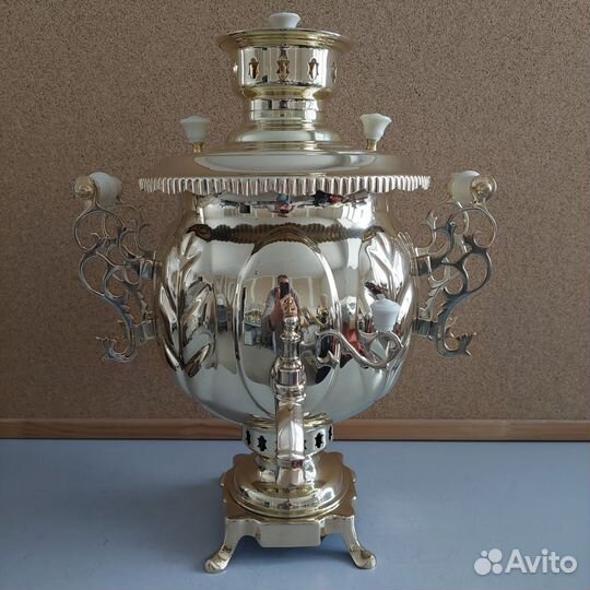 Самовар угольный с фигурными ручками 5 литров