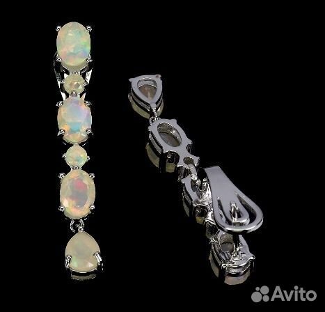 Серебряные серьги с опалами