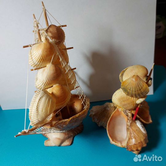 Морские ракушки раковины статуэтка Корабль