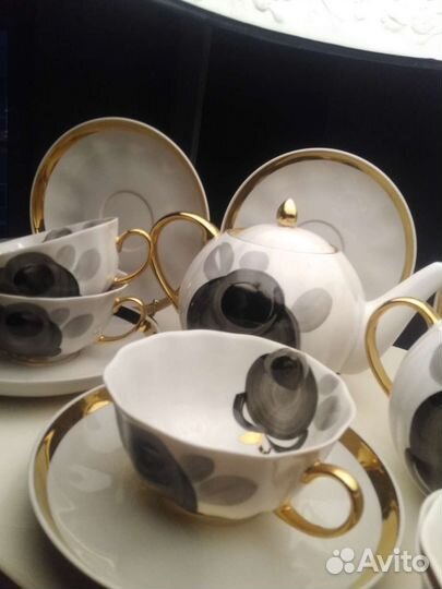 Сервиз чайный Дулево.Черная роза