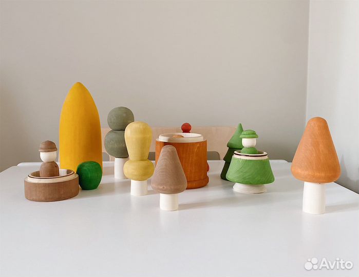 Набор домиков «жители леса» деревянный Mi-Wood