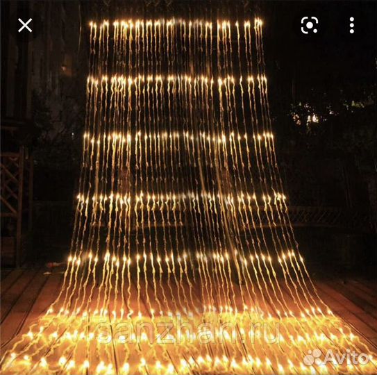 Гирлянды водопад/дождь/сетки/шторы/занавес
