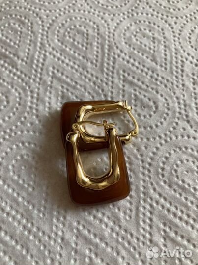 Серьги с янтарем