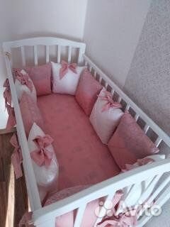 Бортики подушки комплект в детскую кроватку