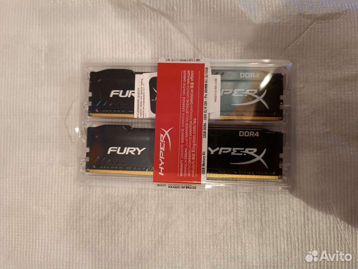 HyperX DDR4 3200, 2х16, 32гб cl18