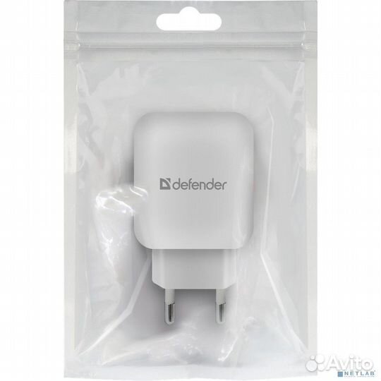 Defender Сетевой адаптер 2xUSB, 5V/2.1А, белый, па