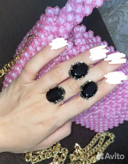 Серебро 925 пробы.Серьги и кольцо)