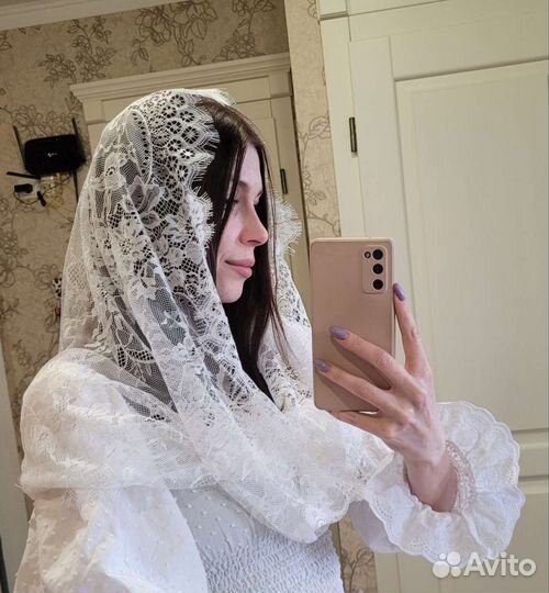 Платок-снуд в церковь, храм на Крещение, Венчание