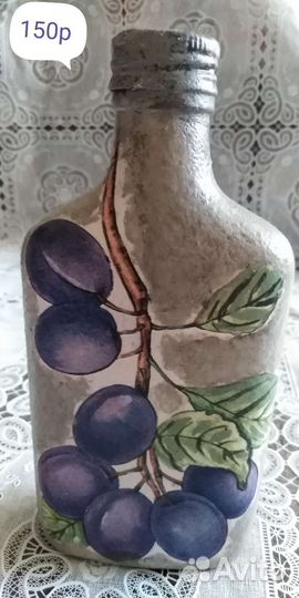 Бутылки, стеклянные, декорированные 