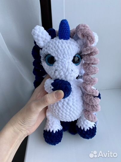 Единорог вязаная игрушка ручная работа