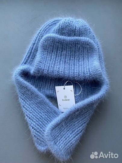 Шапка ушанка женская вязаная