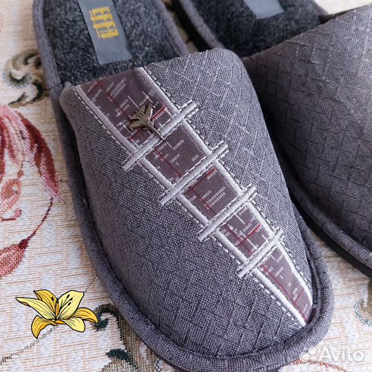 Тапки Effa мужские закрытые. Серые