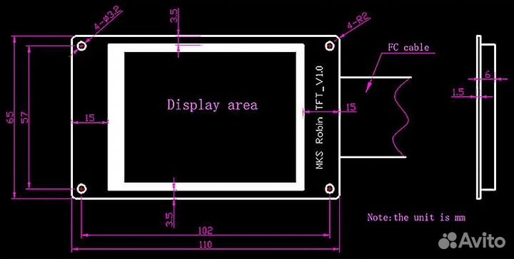 Сенсорный экран MKS Robin TFT V2.0