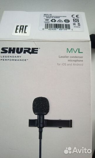 Микрофон петличный конденсаторный shure Motiv