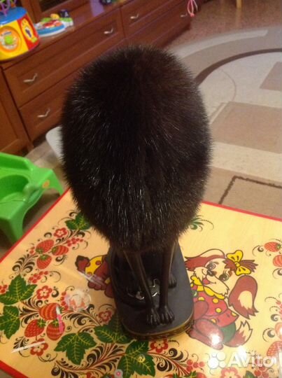 Норковая шапка на вязаной основе