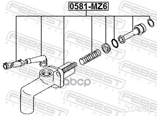 Цилиндр сцепления главный 0581MZ6 Febest