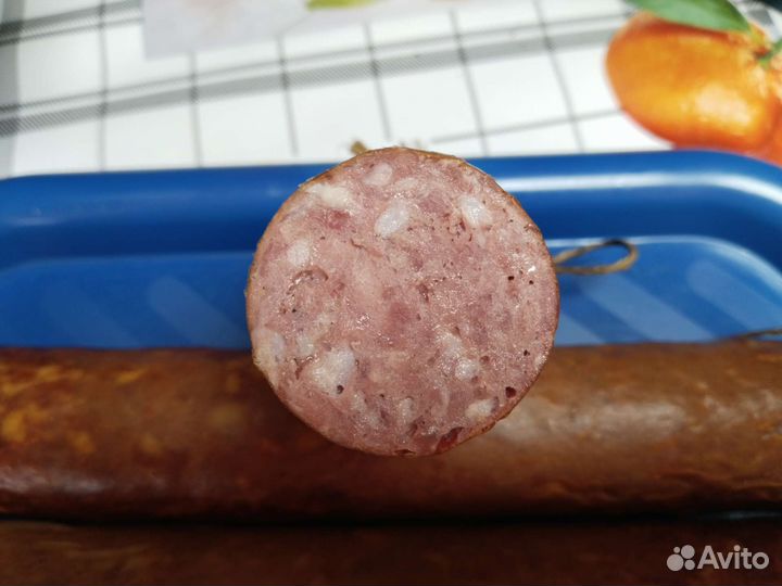 Домашняя колбаса копченая
