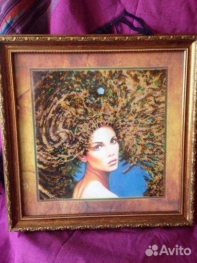 Знак зодиака земля вышита чешским бисером имеется