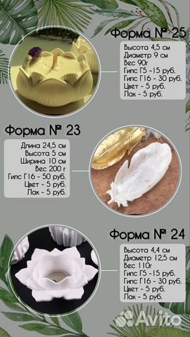 Кашпо из гипса, горшки, подсвечники