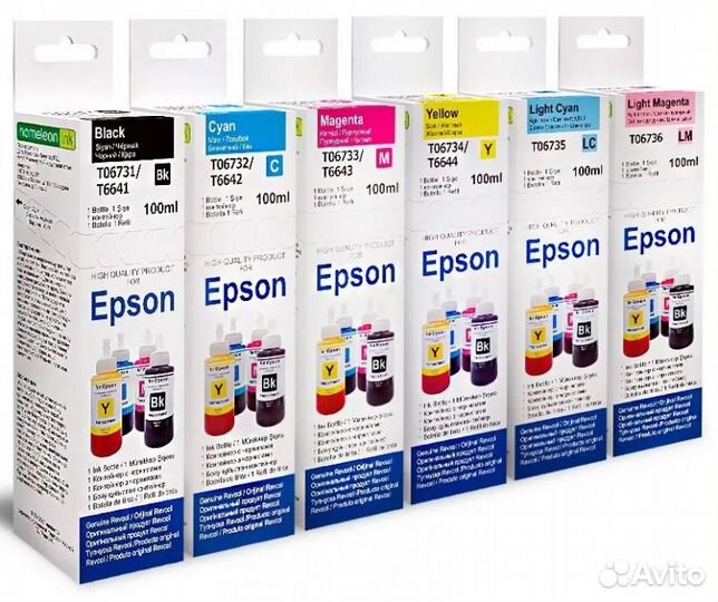 Чернила Epson для принт серии L, 6 цветов, 100мл
