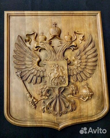 Герб россии из дерева