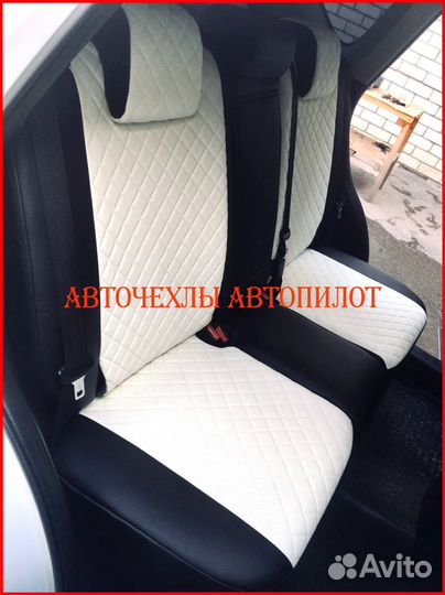 Чехлы Автопилот Mazda CX-5 2 из экокожи чёрно-белы