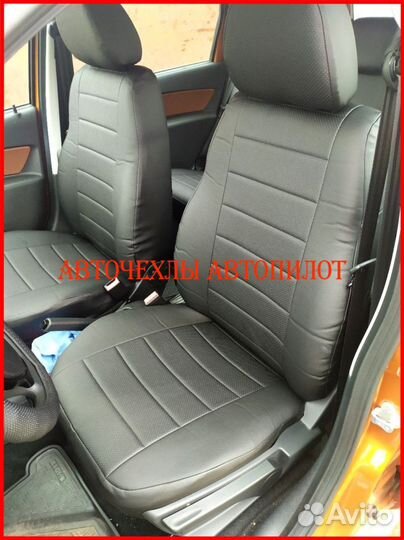 Чехлы Автопилот LADA Kalina из экокожи чёрные