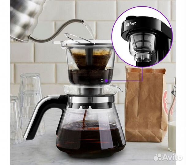 Кофеварка «2 в 1» Kitfort кт-759