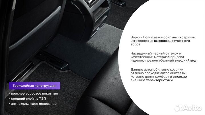 Ворсовые коврики для KIA Sorento II rest 2012-2015