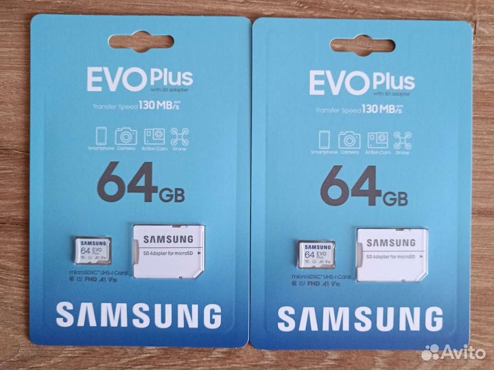 Карта памяти MicroSD samsung EVOplus 64/128/256Gb