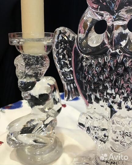 Подсвечник гусь хрустальный ева и Сова