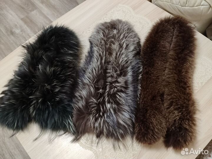 Меховой воротник натур./Помпоны