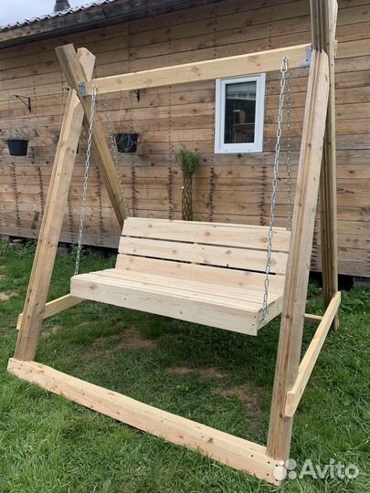 Качели деревянные