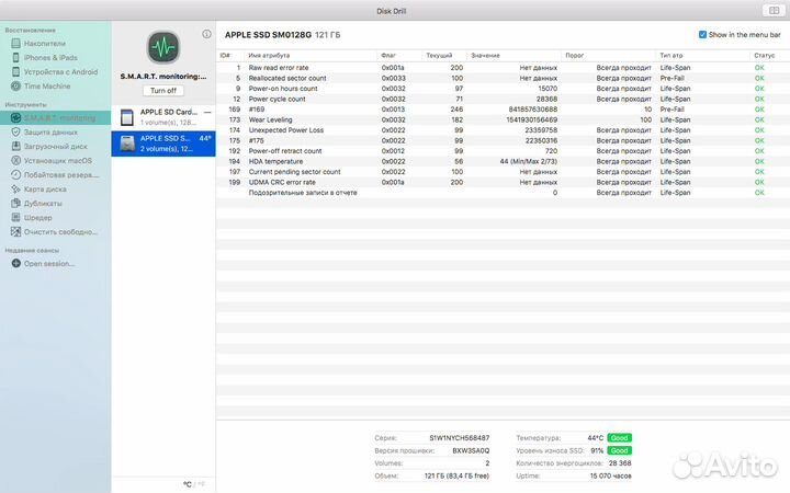 SSD для Macbook Pro/Air 128 Gb