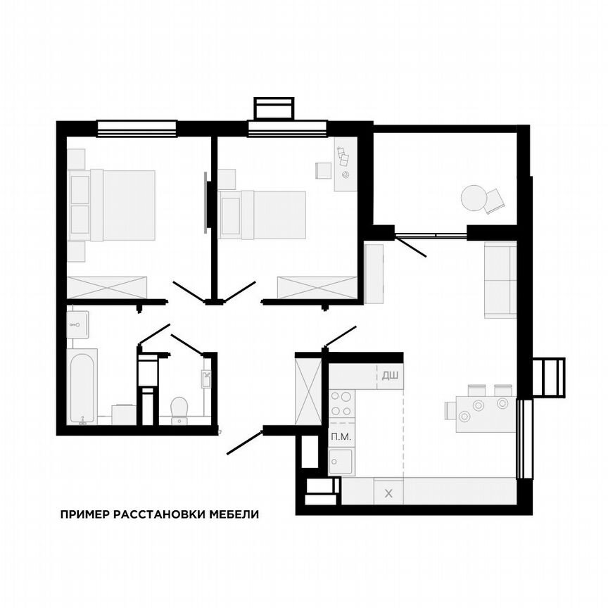 3-к. квартира, 68,5 м², 9/9 эт.