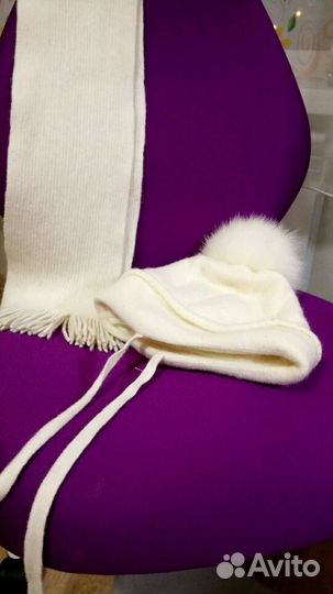 Теплая Шапка и шарф для девочки зима