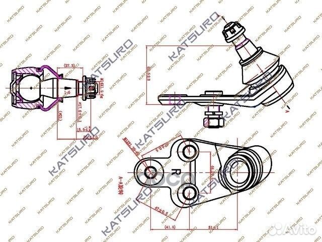 Опора шаровая KAT10080TOY katsuro