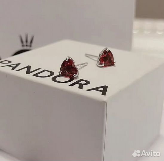 Pandora серьги сердце оригинал