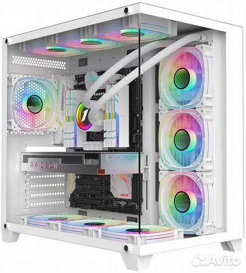 Игровой корпус для пк аквариум белый argb